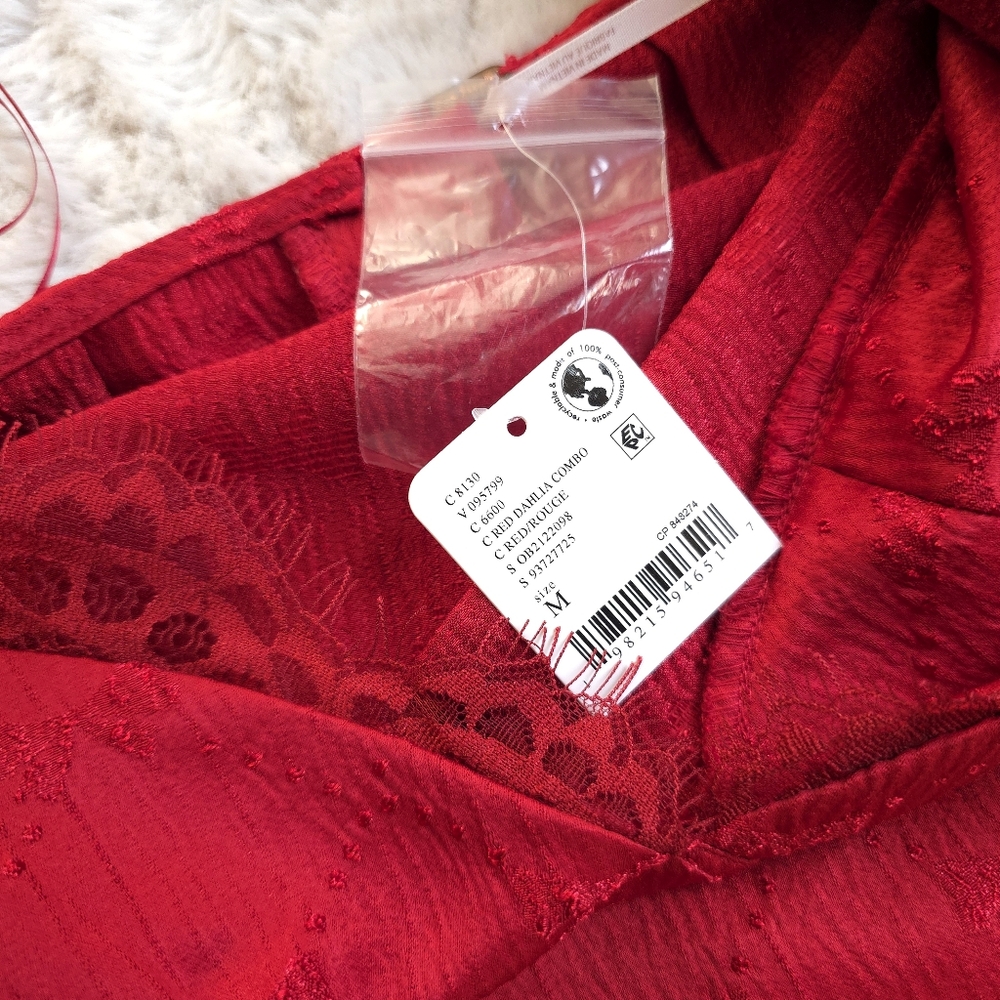 Free People Foolish Heart Bow-Pattern Lace Red Midi Dress - Picture 7 of 13